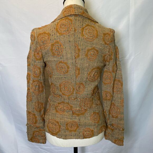 Pamela Brown Textured Floral Jacket Blazer Womens - Picture 8 of 16